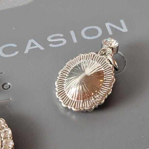 Clear Faux Crystal Drop Earring by Occasion New on Card Rhinestones Prom Wedding - Picture 8 of 12